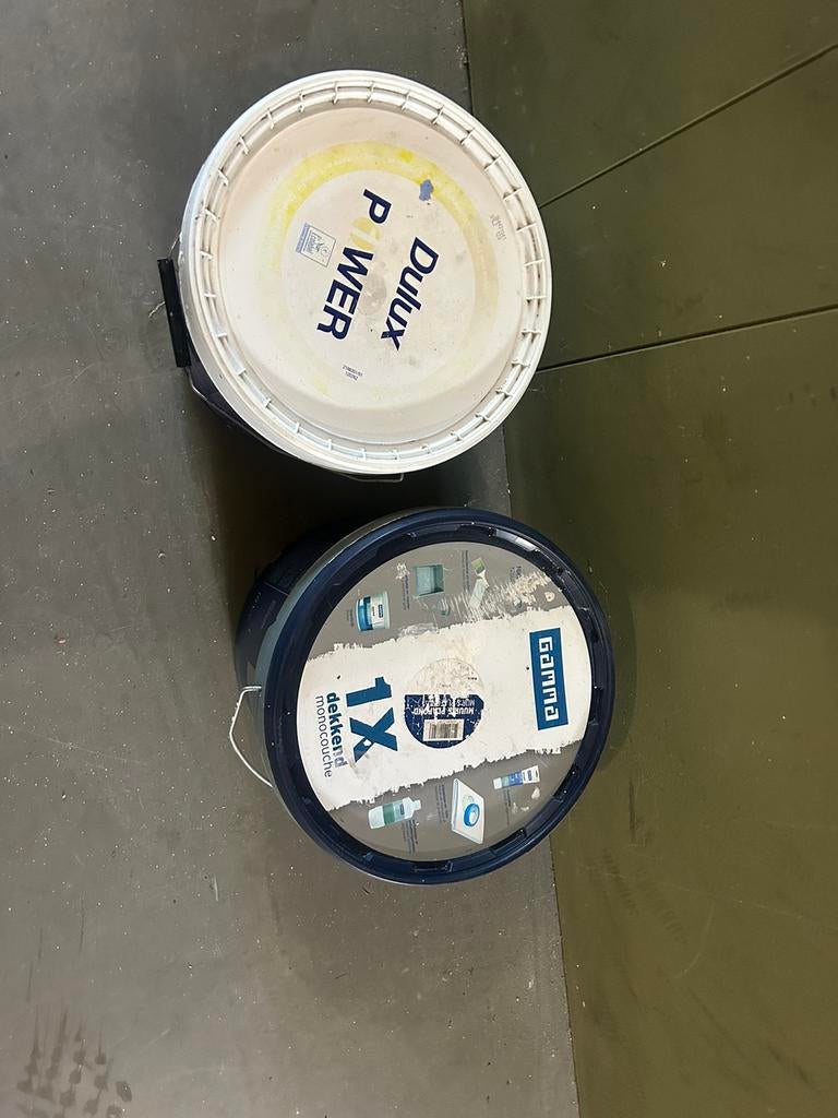 2 kan wit verf van gamma 1 is 10 liter 2 is 8 liter, Ophalen of Verzenden, Zo goed als nieuw, Wit