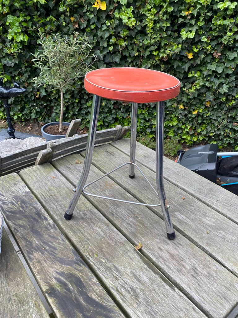 Brabantia retro Luxe Kruk met Schuim-Plastic - Rood, Ophalen, Gebruikt, IJzer