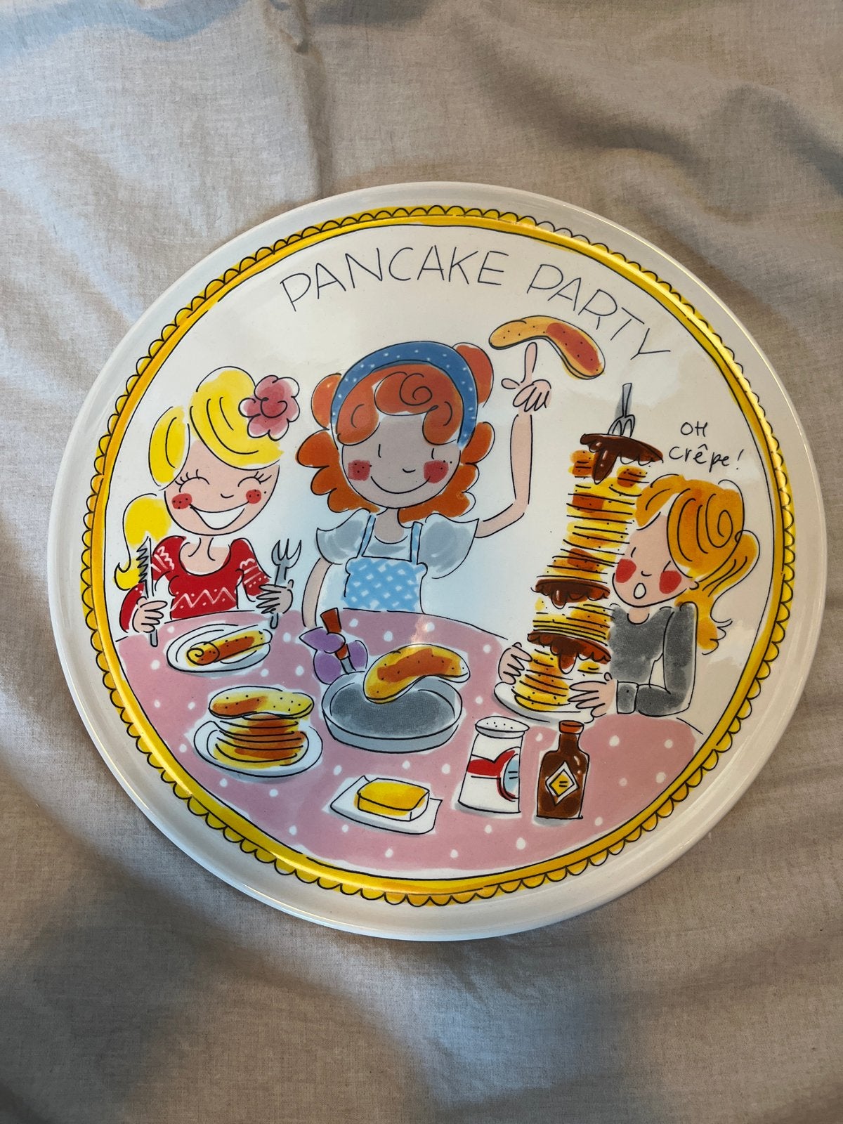 Blond Amsterdam Pannenkoekenbord - Pancake Party, Keramiek, Nieuw, Ophalen of Verzenden, Bord(en)