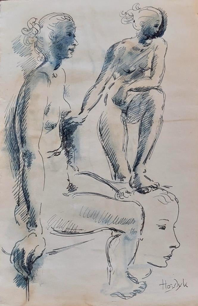 Gerard Hordijk, vrouwelijk naakt, Antiek en Kunst, Kunst | Schilderijen | Klassiek, Verzenden
