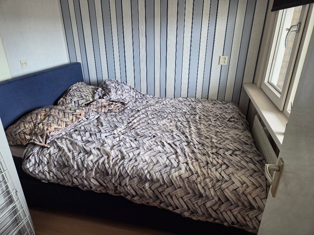 Bieden op een mooie Swiss Sense boxspring, Ophalen, Blauw, Tweepersoons, 140 cm