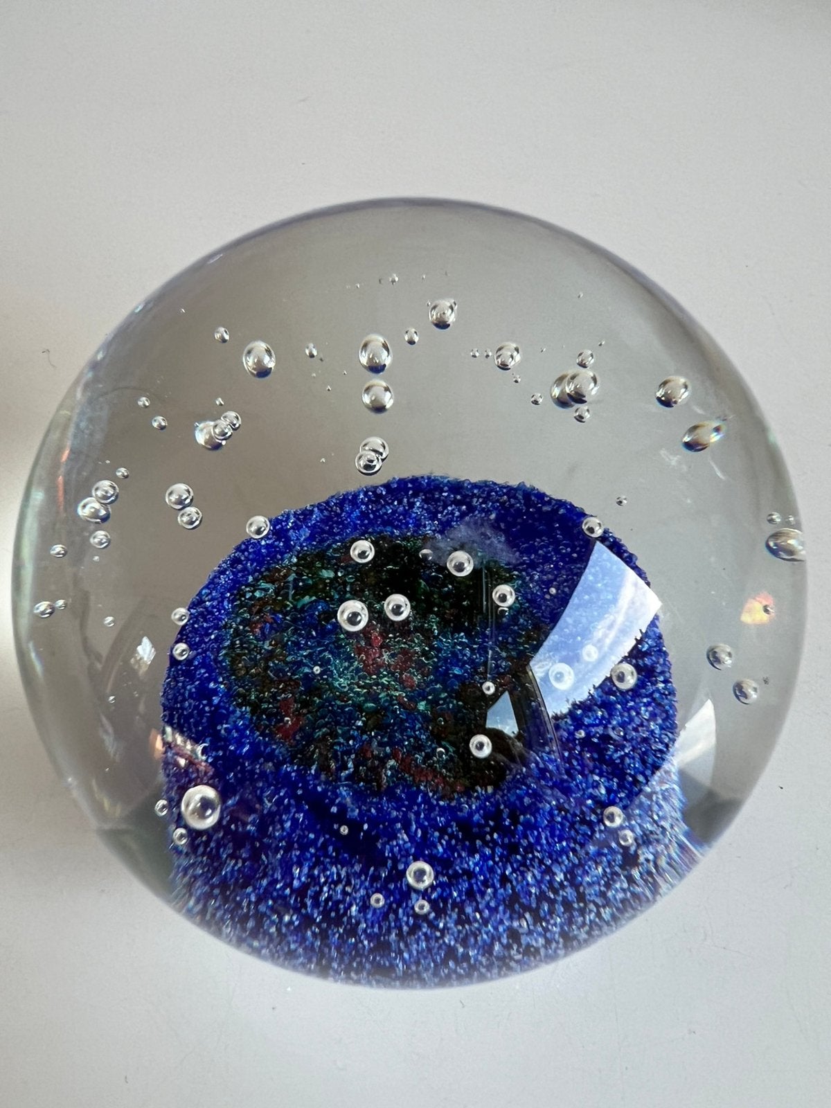 Vintage Leerdam Glas ? Paperweight Potosbel Blauw Paars, Ophalen of Verzenden