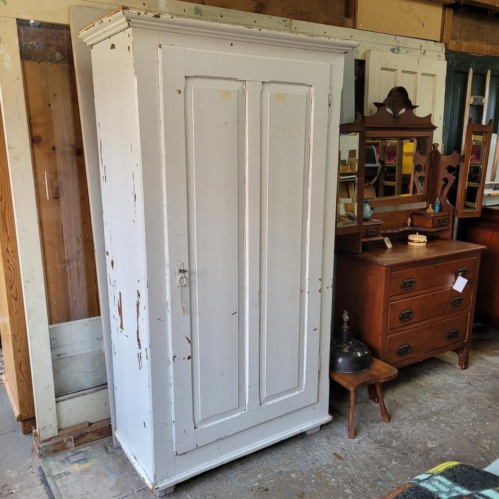 Brocante oude eendeurskast servieskast keukenkast, Antiek en Kunst, Ophalen