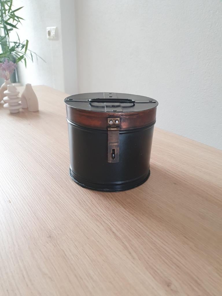 Nieuwe opbergblikken set - donkerbruin met brons, Ophalen of Verzenden, Nieuw, Bruin, Metaal