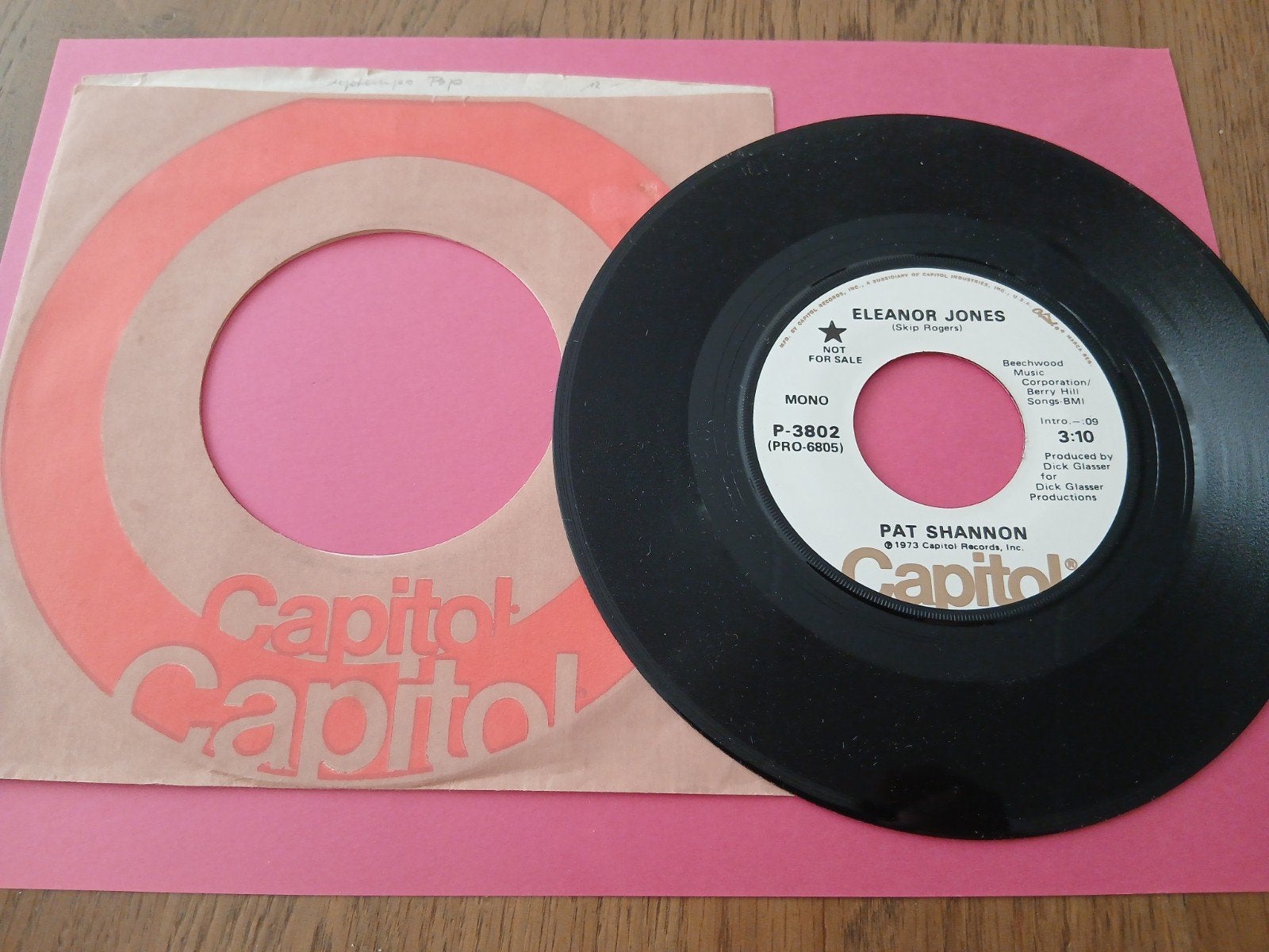 VINYL SINGLE   PROMO  PAT SHANNON  1973, Verzenden, Zo goed als nieuw, Overige formaten, Country
