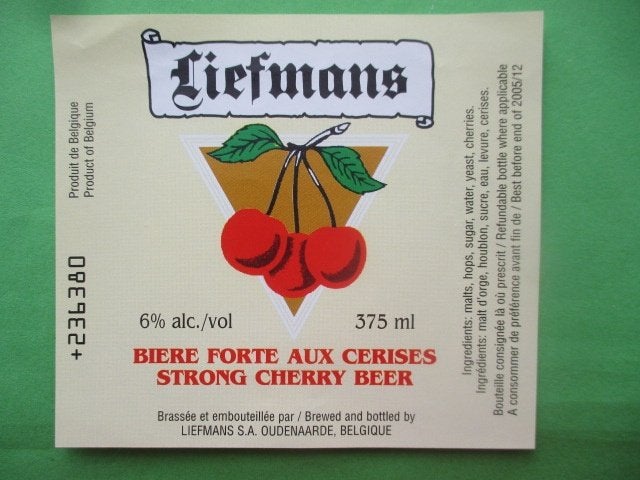 bieretiket Belgie 10-7 (F1) liefmans, Ophalen of Verzenden, Gebruikt, Overige typen, Overige merken