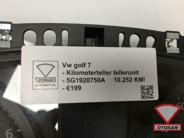 vw golf 7 kilometerteller tellerunit tacho klok 5g1920750a, Gebruikt, Volkswagen, Volkswagen AG, Berliner Ring 2
38440  Wolfsburg, DE