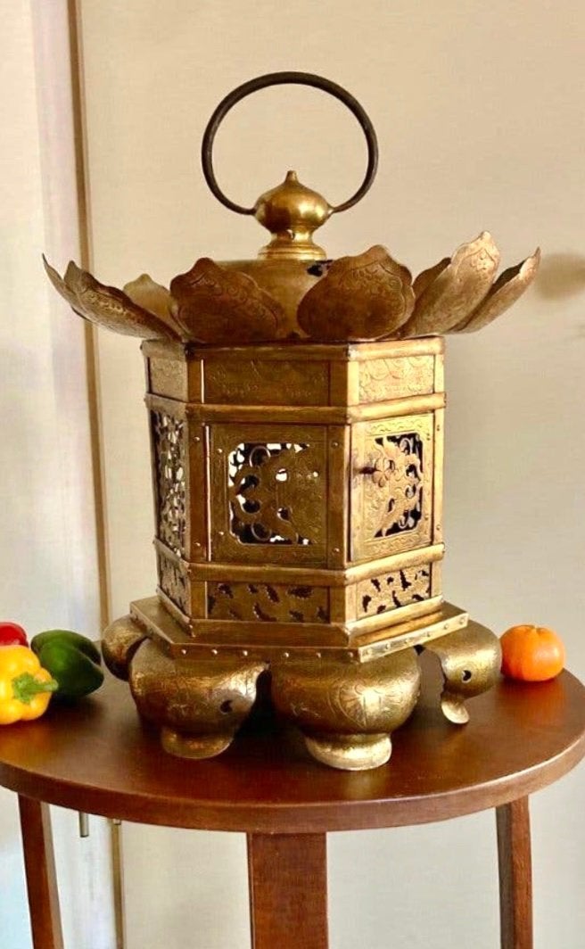 Grote antieke Japanse tempel lantaarn lamp Tsuridoro Japan., Antiek en Kunst, Japan, Ophalen, Overige typen, Overige materialen