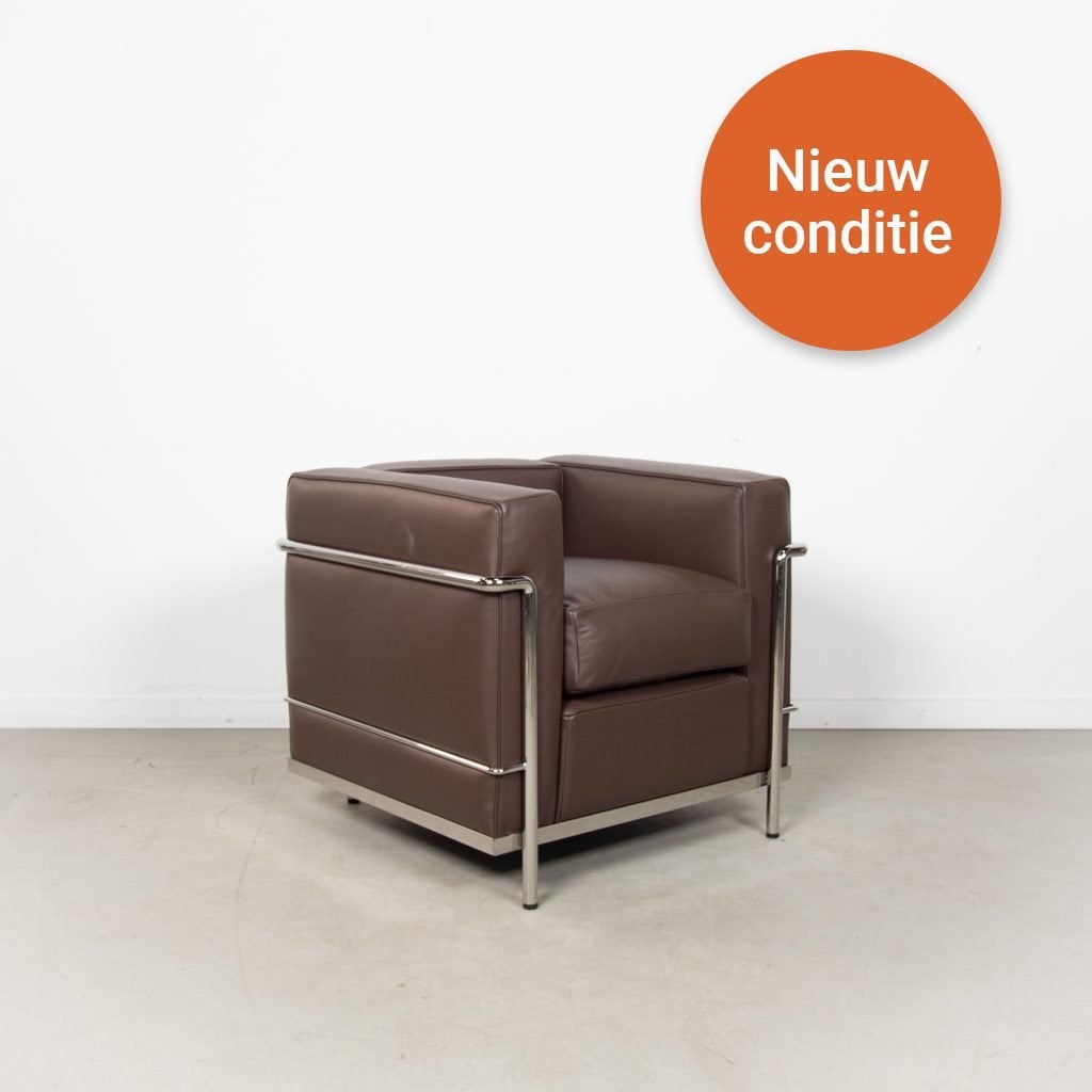 Cassina LC2 Fauteuil Bruin Leer, Niet ingevuld, Nieuw, Niet ingevuld, Niet ingevuld