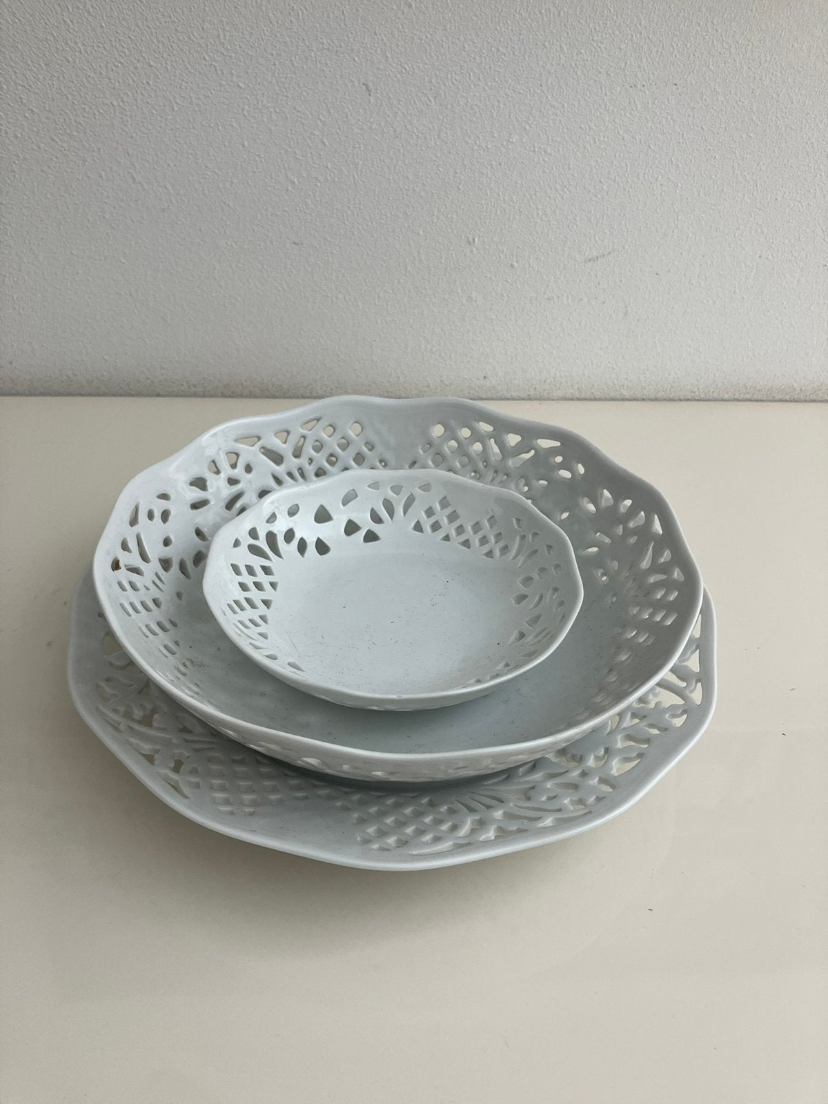 Schumann Germany schaal kant lace ajour porselein, Ophalen of Verzenden