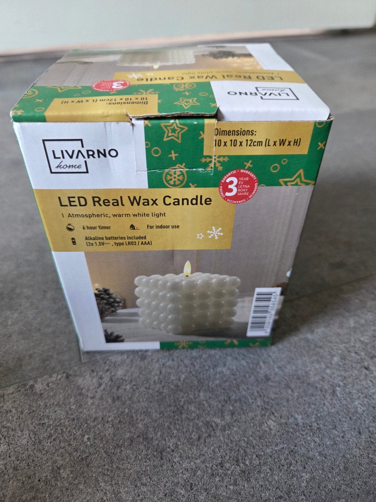 LIVARNO home LED Kaars van echte was - Nieuw in doos, Ophalen, Kaars, Wit, Overige merken