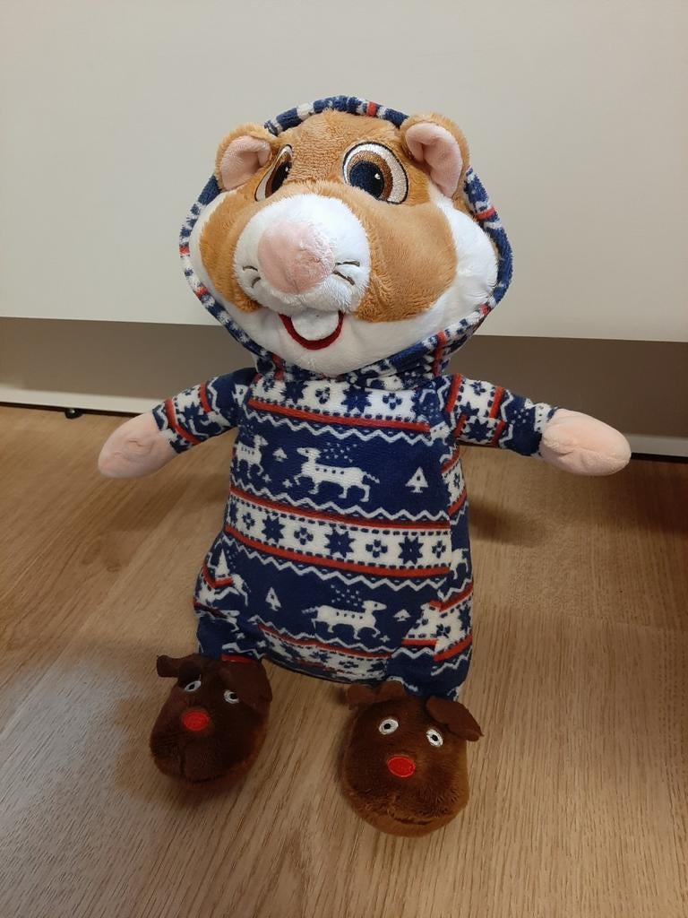 AH hamster knuffel kerst met onesie, Ophalen of Verzenden, Nieuw, Overige typen