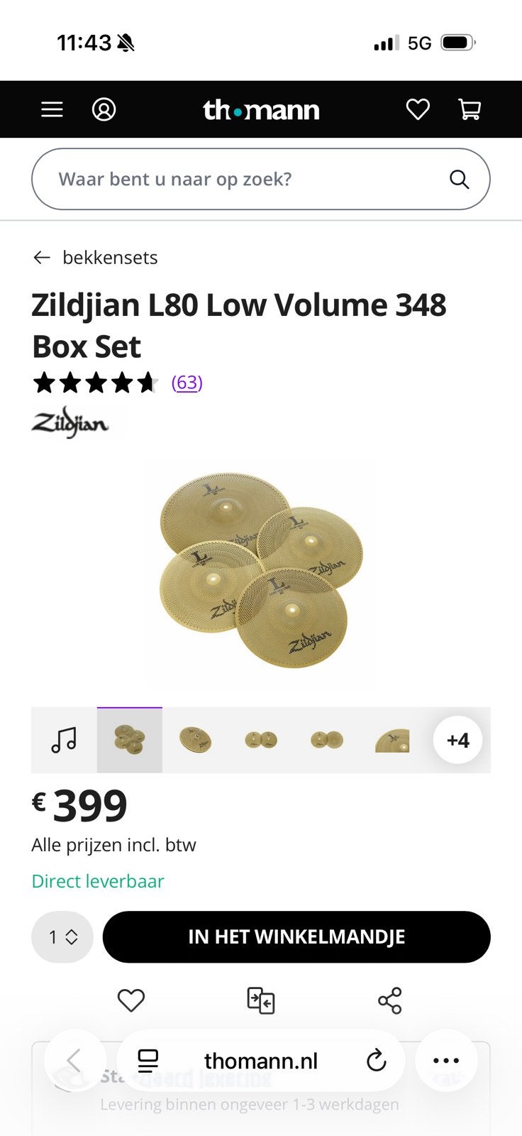 Zildjian low volume met extra splash, Ophalen of Verzenden, Nieuw, Overige merken