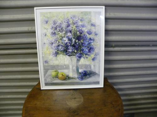 prent paarse bloemen in vaas, Ophalen of Verzenden, 'T Olde Gre-j, Info@toldegrej.nl, Endepoelstraat 20f Didam