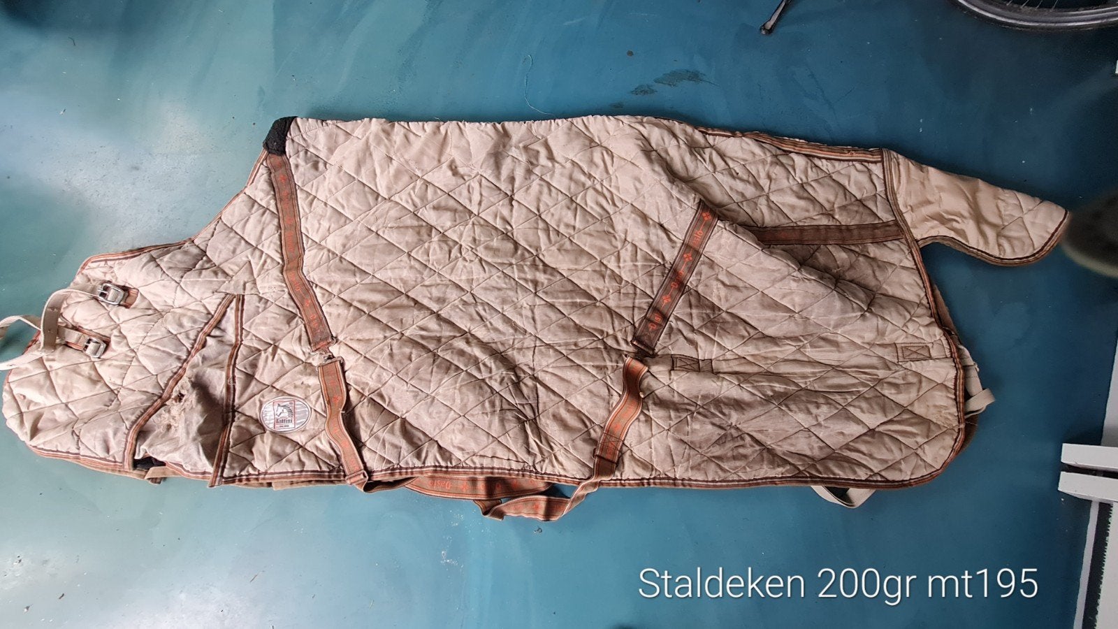 staldeken 200gr 195cm, Dieren en Toebehoren, Gebruikt, Beige, Deken, Full (L)