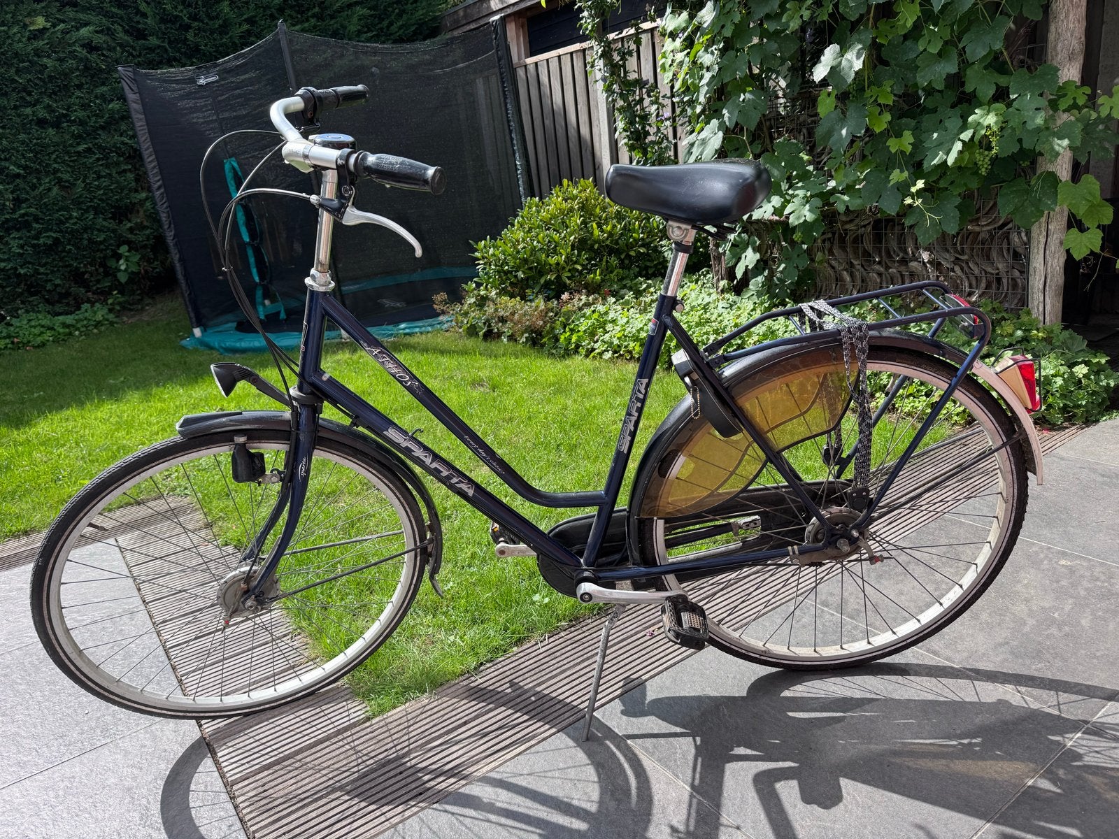 Sparta damesfiets, blauw, met bagagedrager, Fietsen en Brommers, Fietsen | Dames | Damesfietsen, Ophalen, Terugtraprem, Sparta