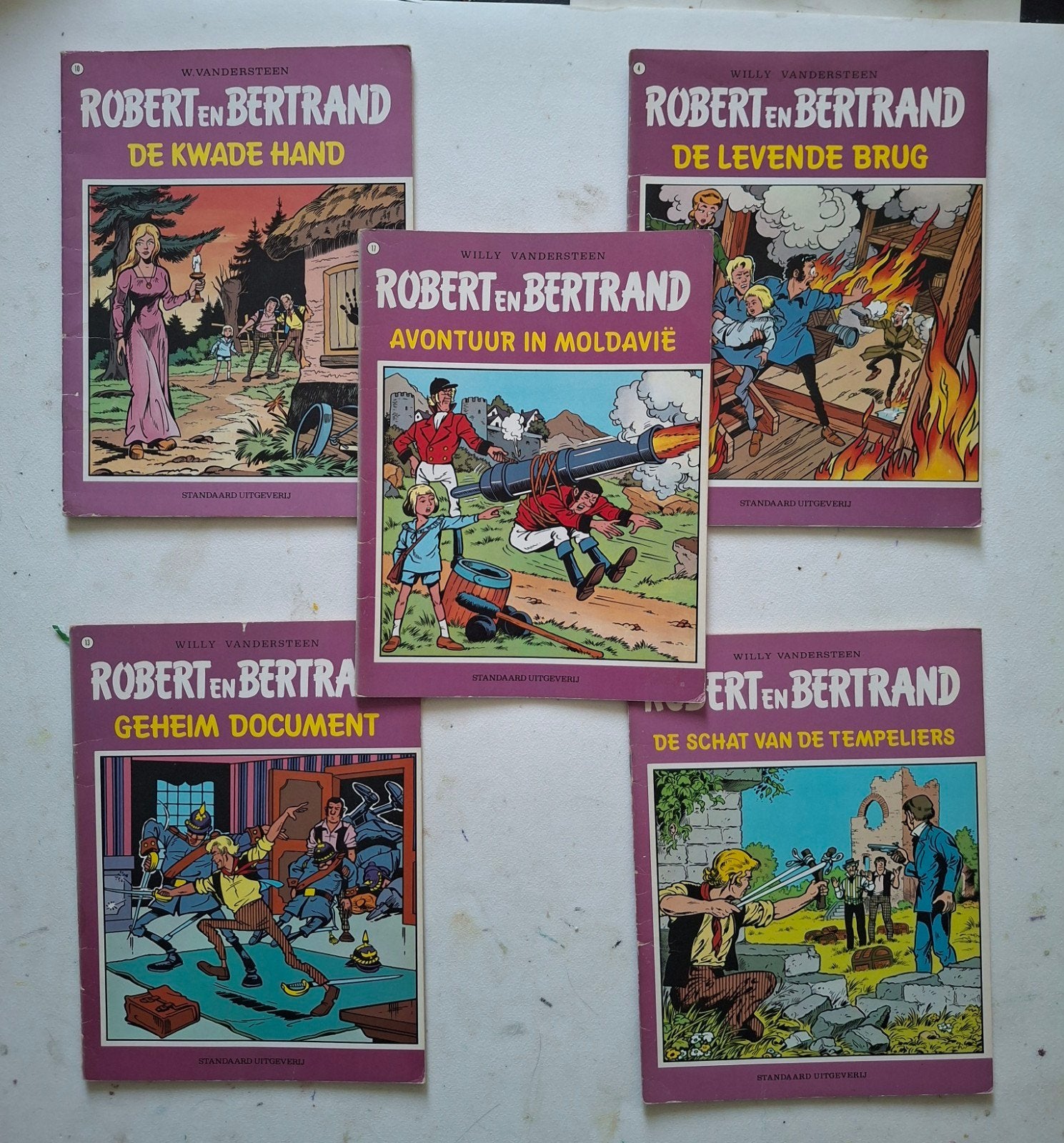 5x robert en bertrand, Boeken, Meerdere stripboeken, Ophalen of Verzenden, Gelezen, Willy Vandersteen