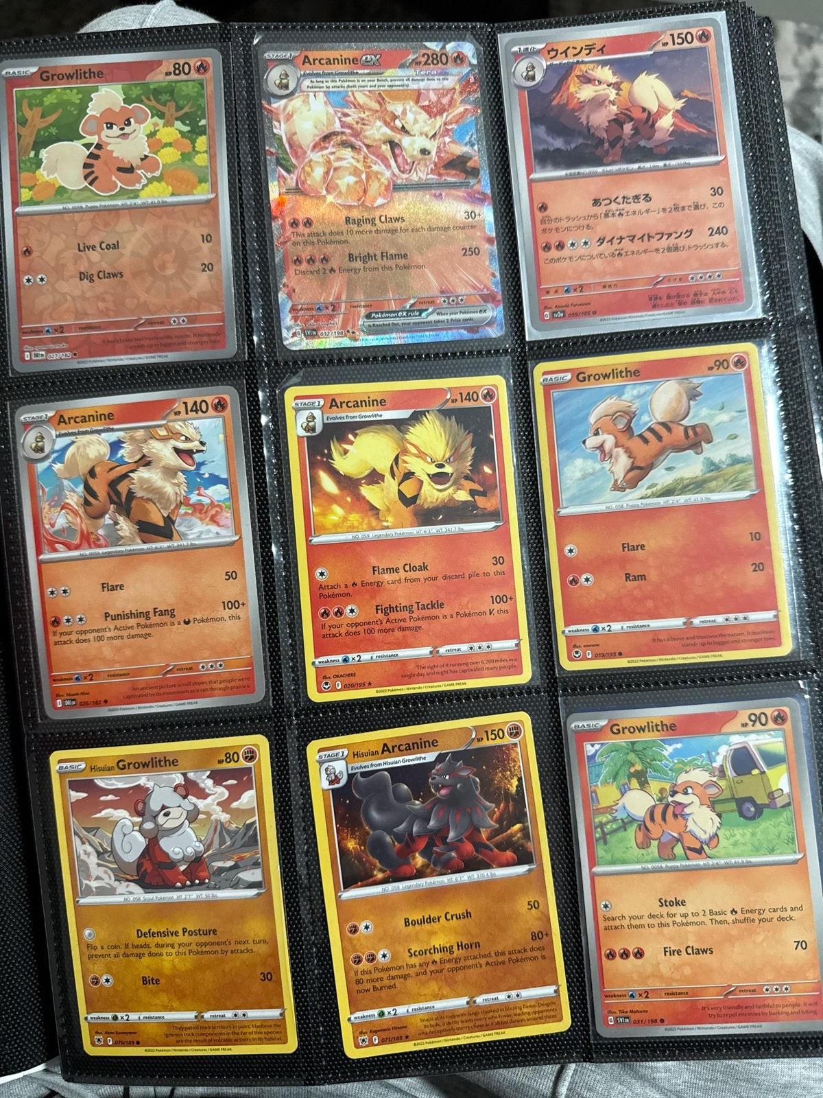 Pokémon Kaarten: Growlithe en Arcanine Collectie, Ophalen of Verzenden, Zo goed als nieuw, Meerdere kaarten, Foil