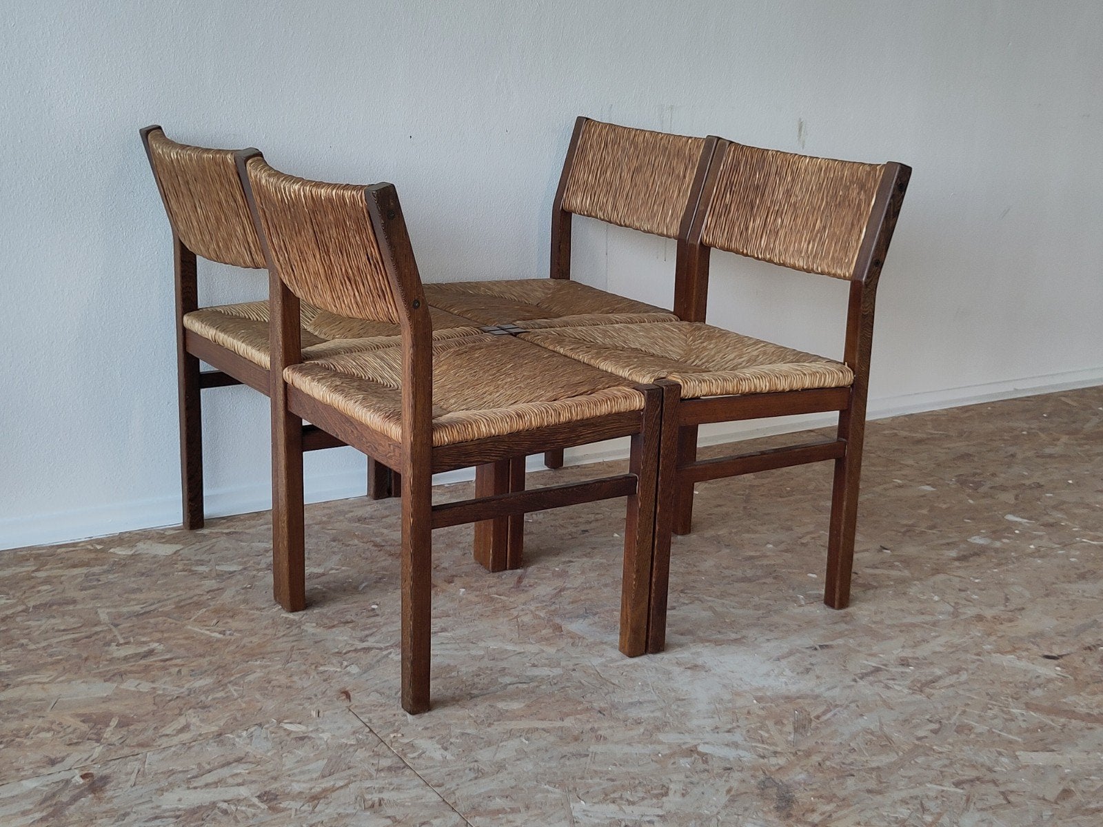 4x vintage Pastoe eetkamerstoel Cees Braakman stoel hout, Jaren 70 Wabi Sabi Scandinavisch scandi, Gebruikt, Bruin, .