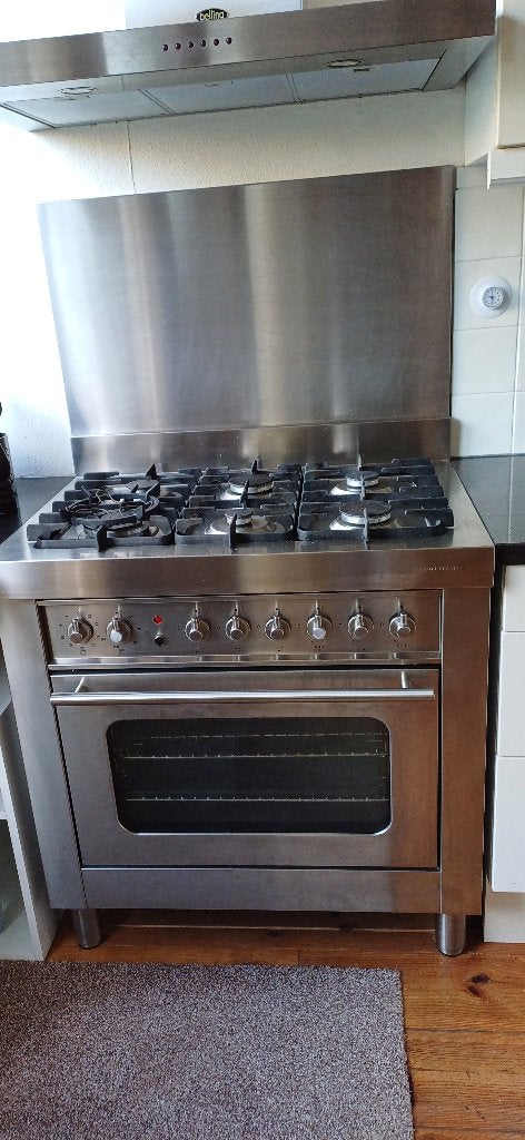 Solitaire (Bosch) RVS fornuis met oven, Ophalen, Gebruikt, 60 cm of meer, Gas