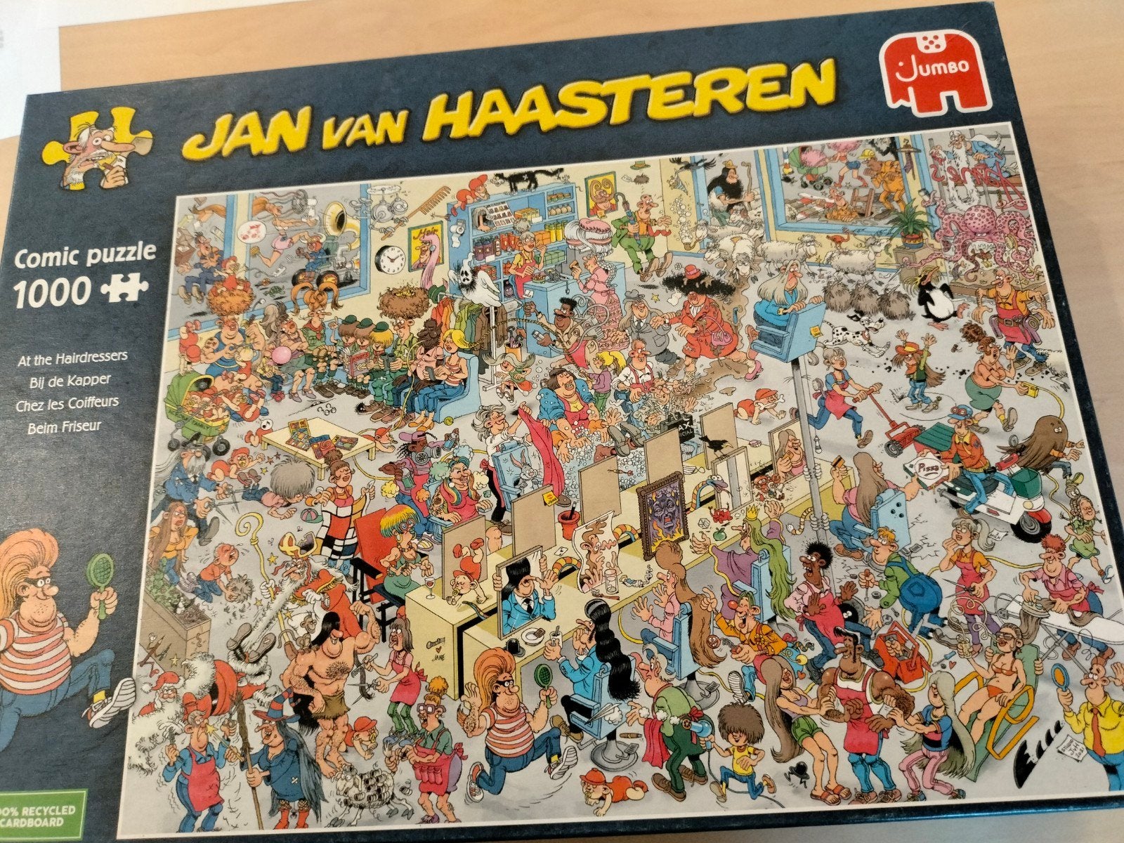 Jan van Haasteren puzzel - Bij de Kapper (1000 stukjes), Ophalen of Verzenden, 500 t/m 1500 stukjes, Gebruikt, Legpuzzel