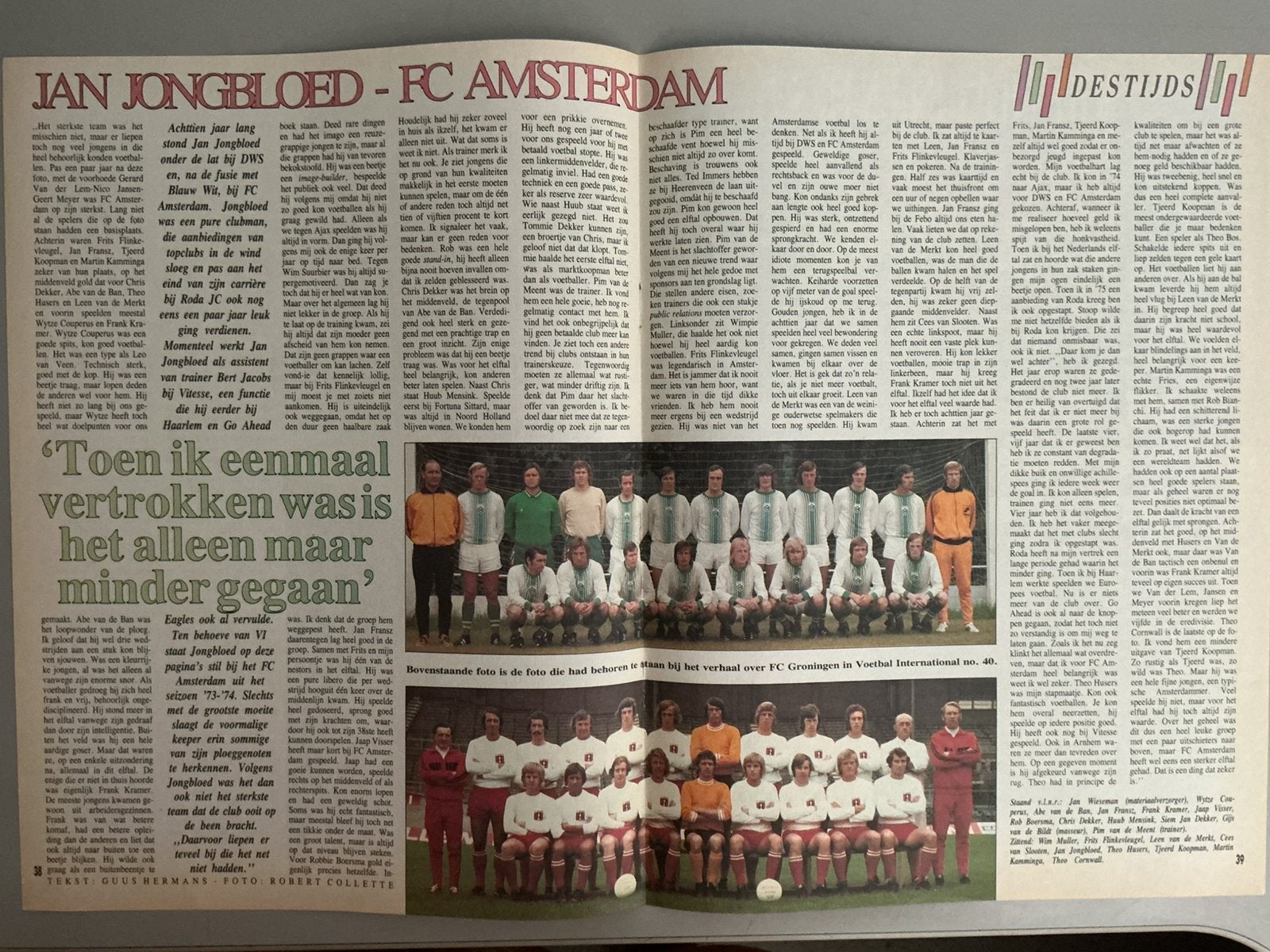 Voetbal artikel FC Amsterdam, Ophalen of Verzenden, Knipsel(s)