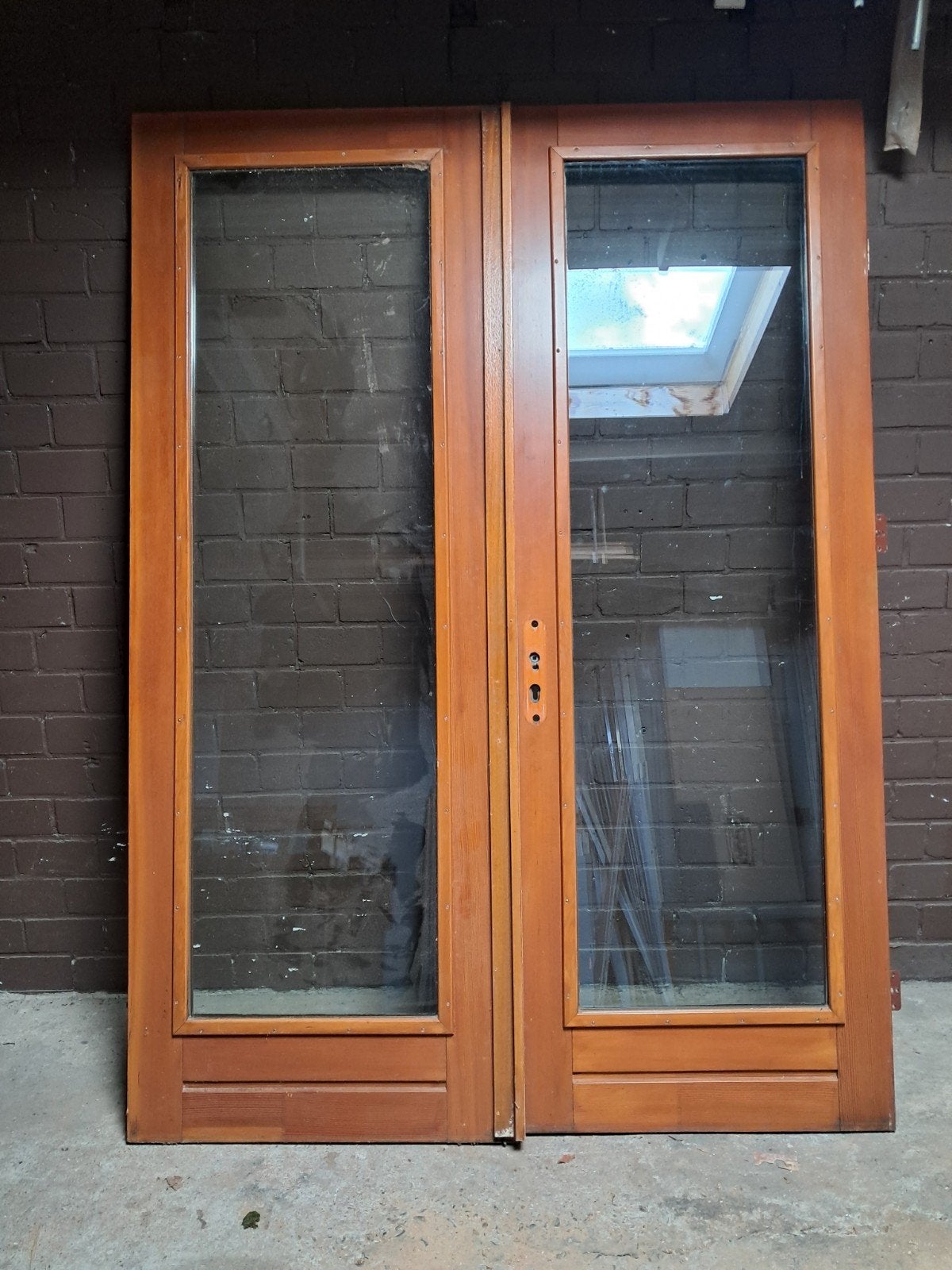 Dubbele houten buitendeuren met glas, Ophalen, Gebruikt, Buitendeur, Glas