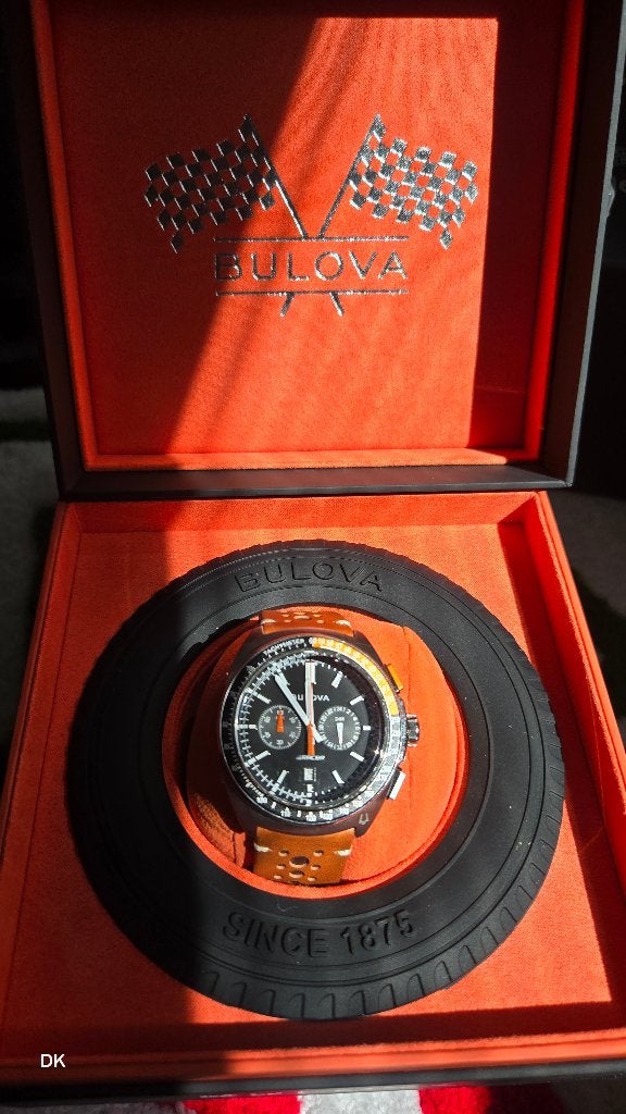 Bulova 98B427 Racer, Overige merken, Leer, Staal, Polshorloge