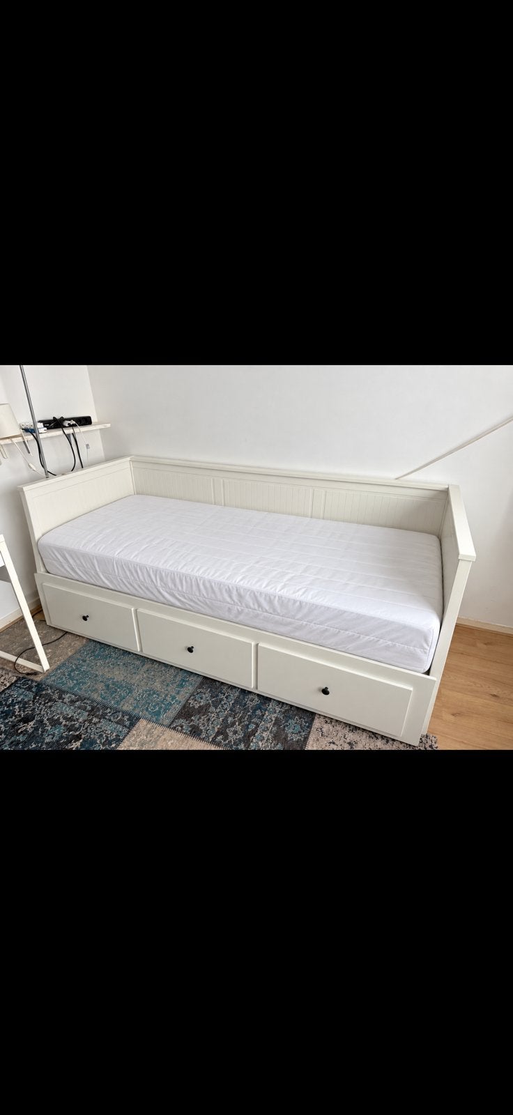 IKEA HEMNES bedbank wit met lades, Gebruikt, Wit, Tweepersoons, Ophalen of Verzenden