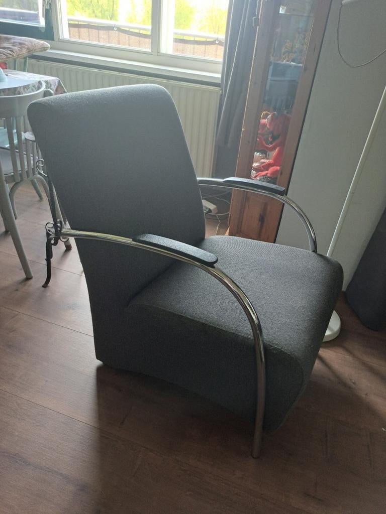 Stoel antraciet, Ophalen, Gebruikt, 75 tot 100 cm