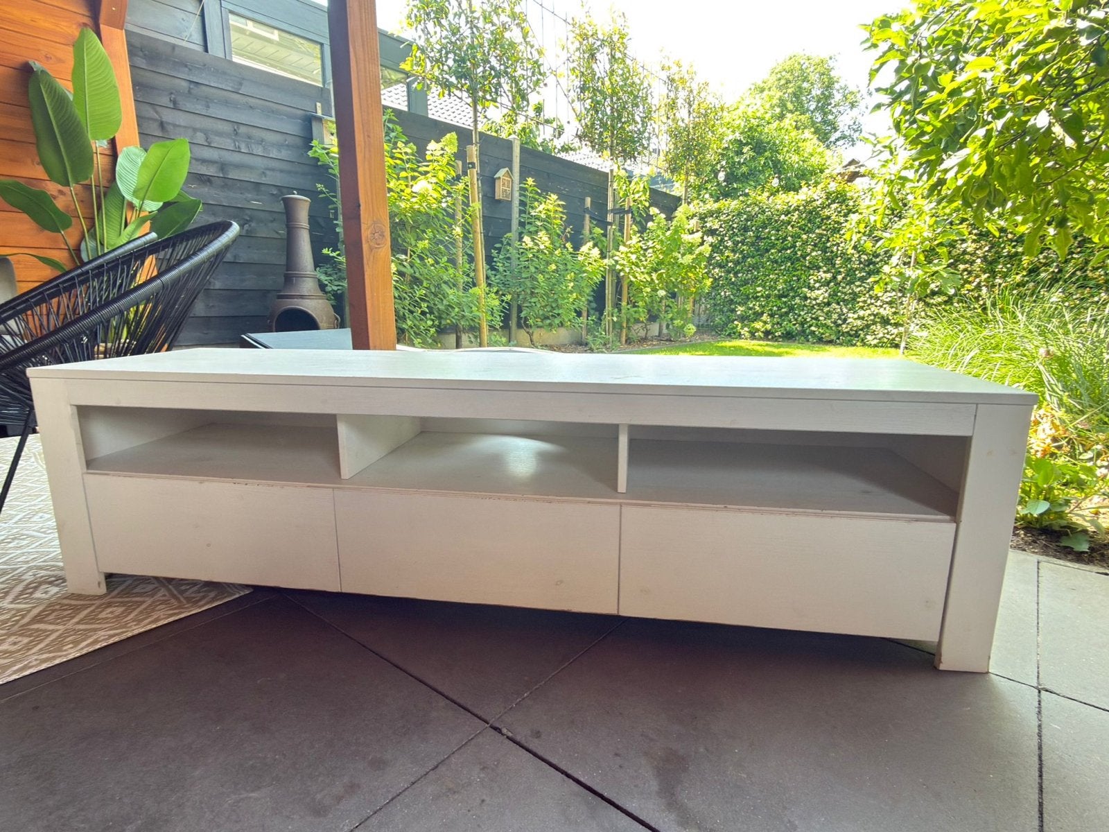 Wit tv meubel met lades - gratis af te halen, Ophalen, Gebruikt, 100 tot 150 cm, Minder dan 100 cm