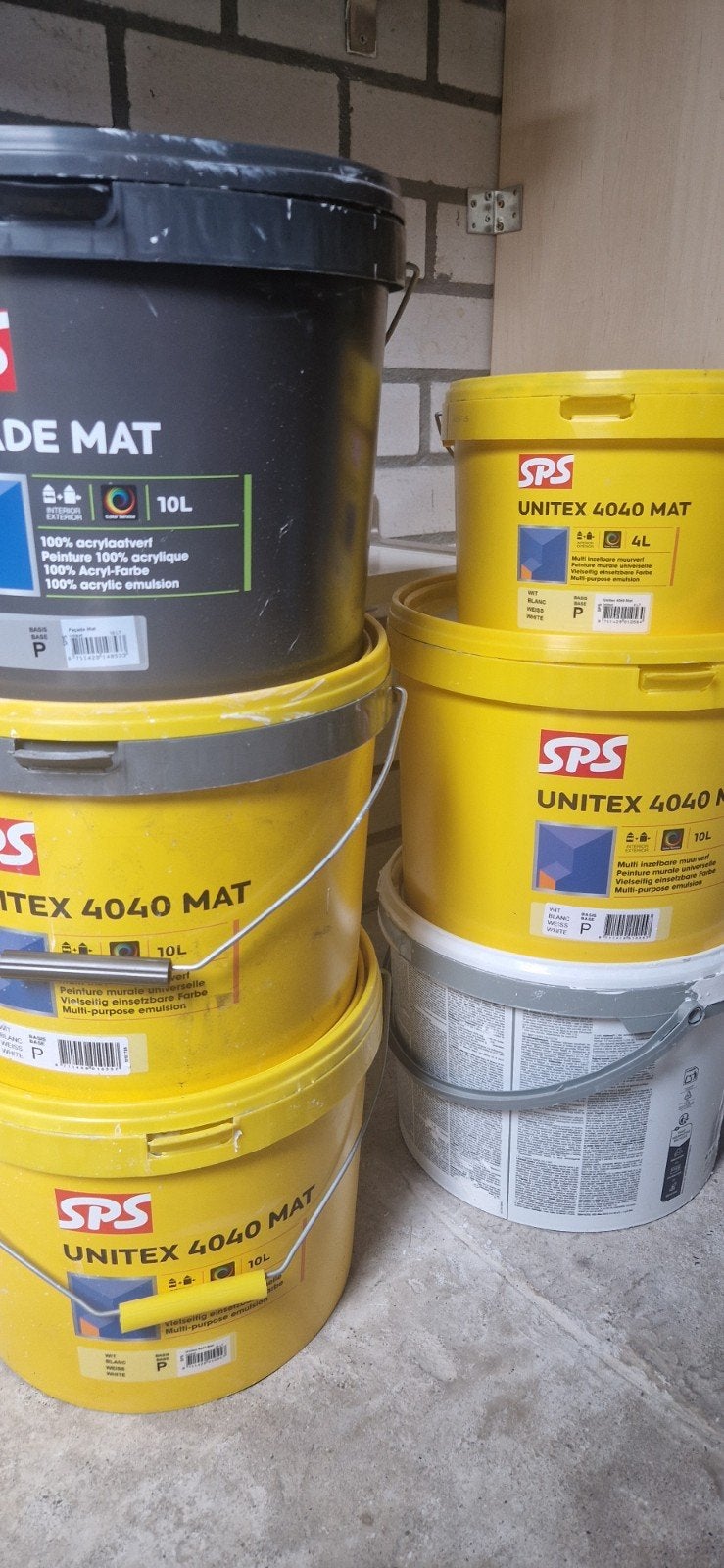 SPS Unitex 4040 Mat en Façade Mat Verf - Diverse Volumes, Ophalen, Wit, Nieuw, Verf