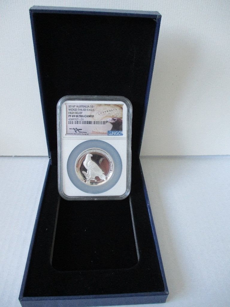 2016 Australia Wedge-tailed Eagle High Relief Proof NGC PF69, Ophalen of Verzenden, Zilver