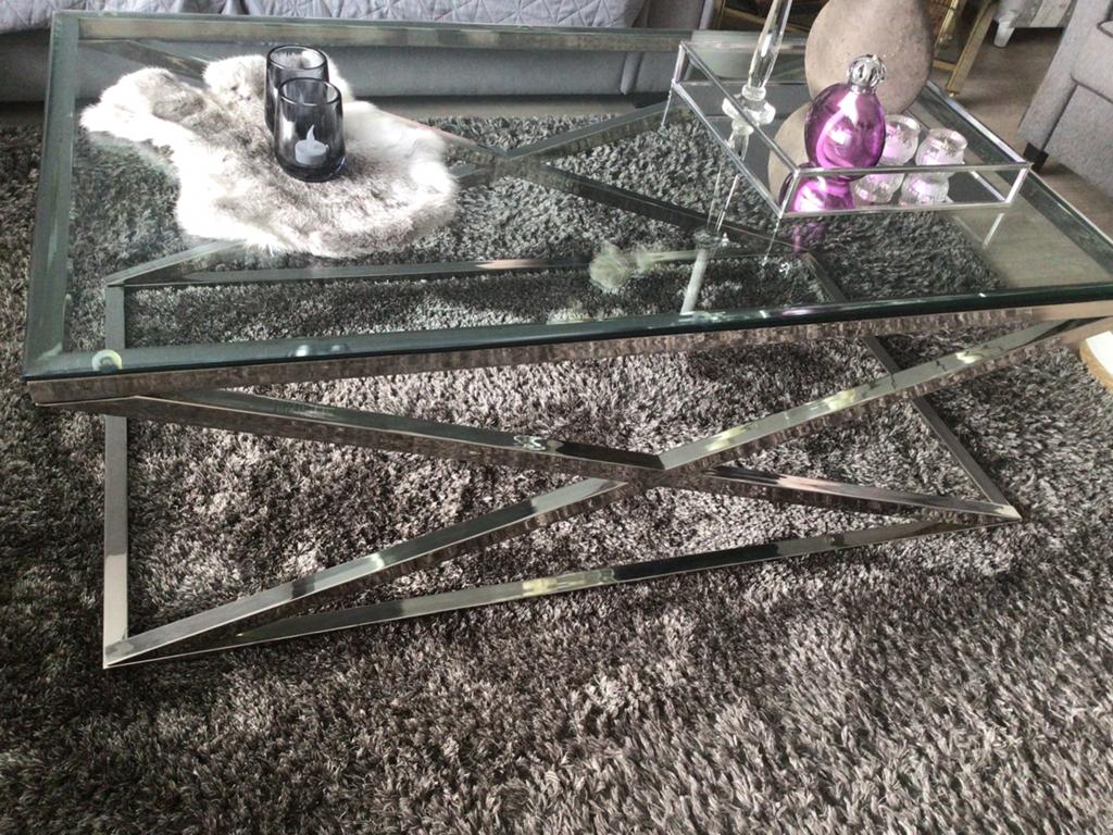 Prachtige eye catcher salontafel merk eicholtz, Ophalen, 100 tot 150 cm, 50 tot 100 cm, Zo goed als nieuw