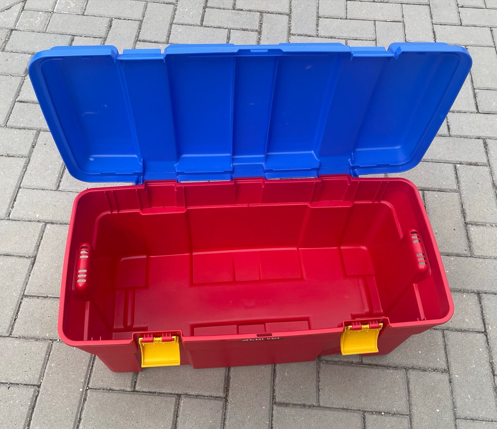 Curver opbergbox rood/blauw - Handige opbergkist, Ophalen, Gebruikt, Overige thema's, Overige typen