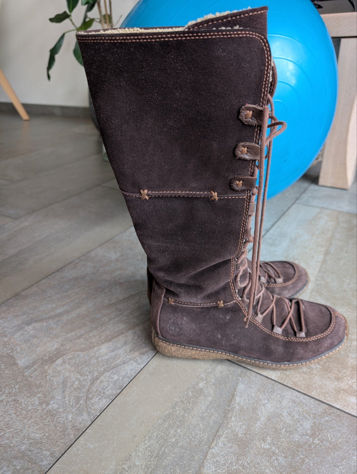 Timberland laarzen mt 40, Hoge laarzen, Bruin, Ophalen of Verzenden, Zo goed als nieuw