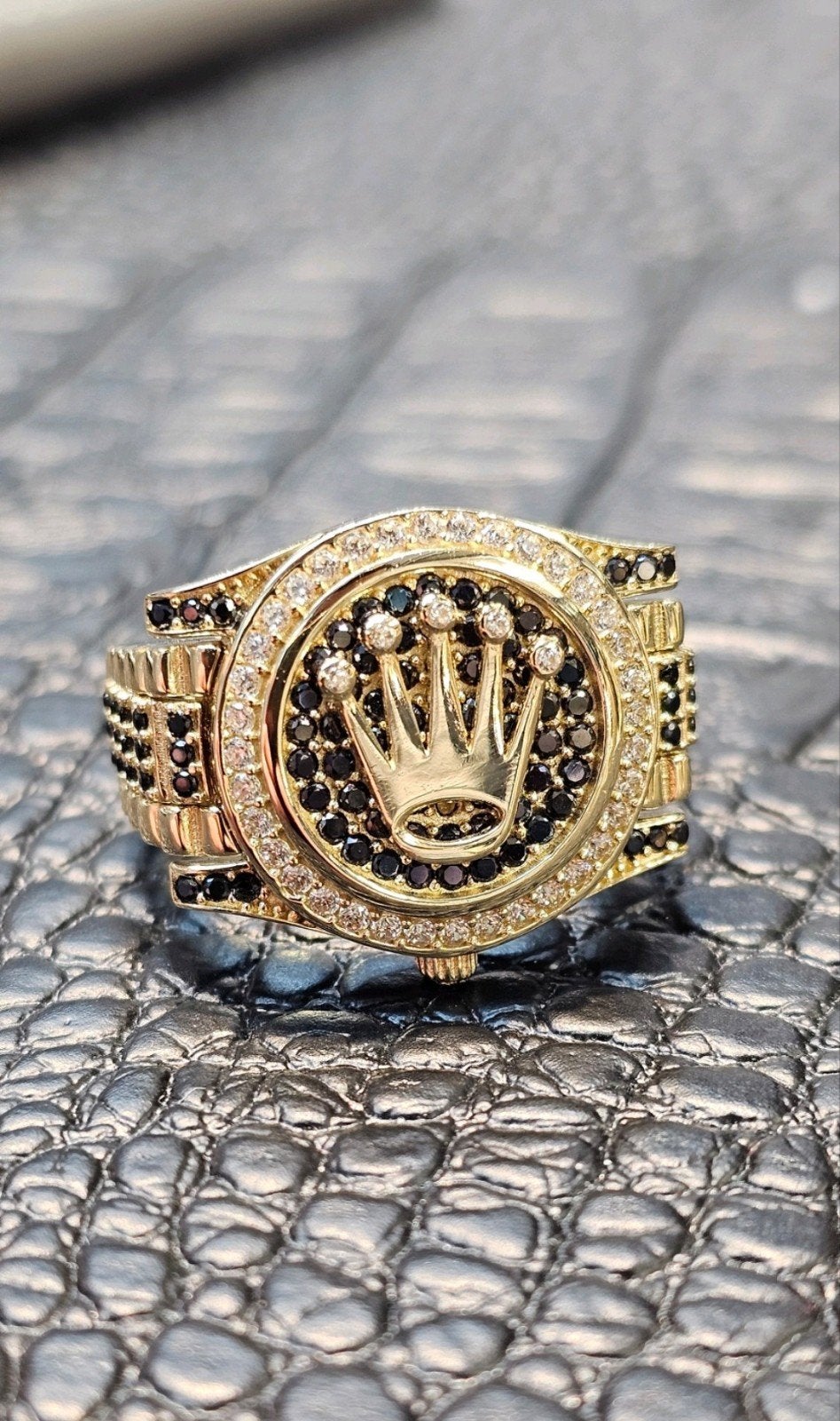 Mooie Rolex 14k gouden ring met onyx steen, Heer, Nieuw, Ophalen of Verzenden, 17 tot 18