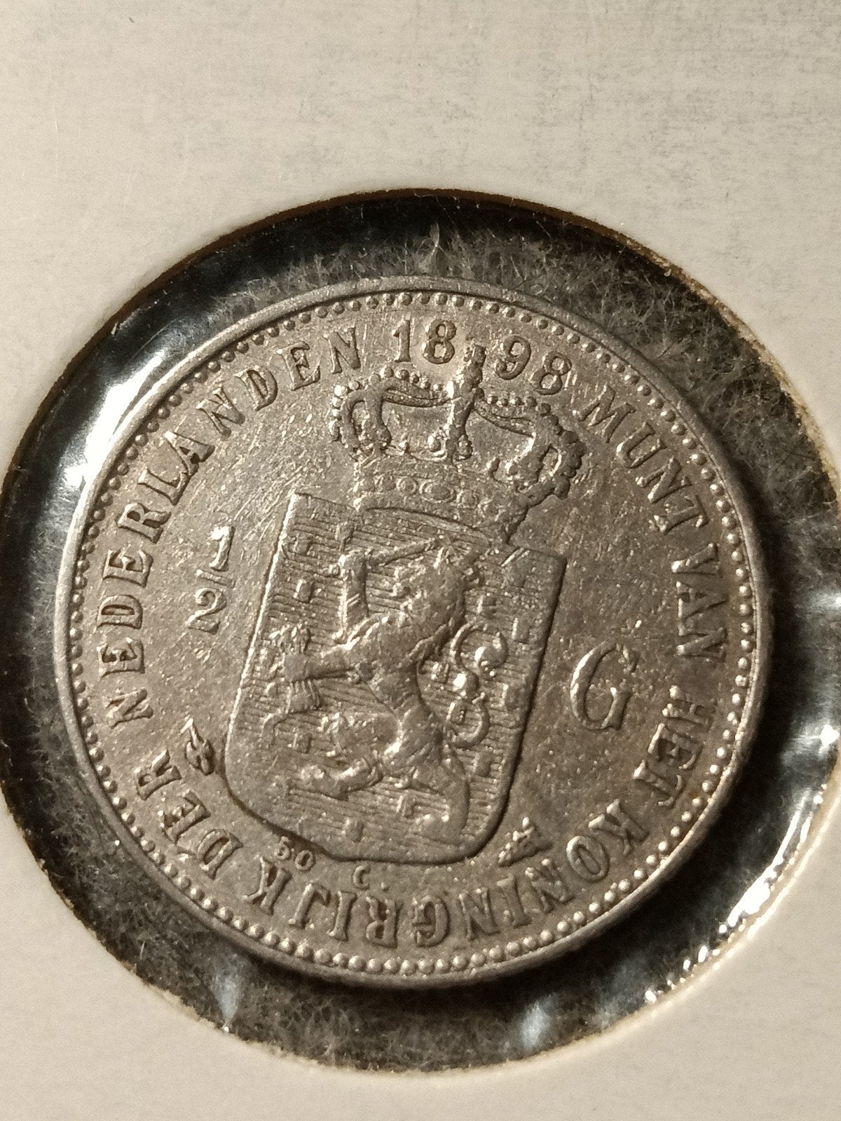 Halve gulden 1898 Wilhelmina, Postzegels en Munten, Munten | Nederland, Ophalen of Verzenden, Koningin Wilhelmina, ½ gulden