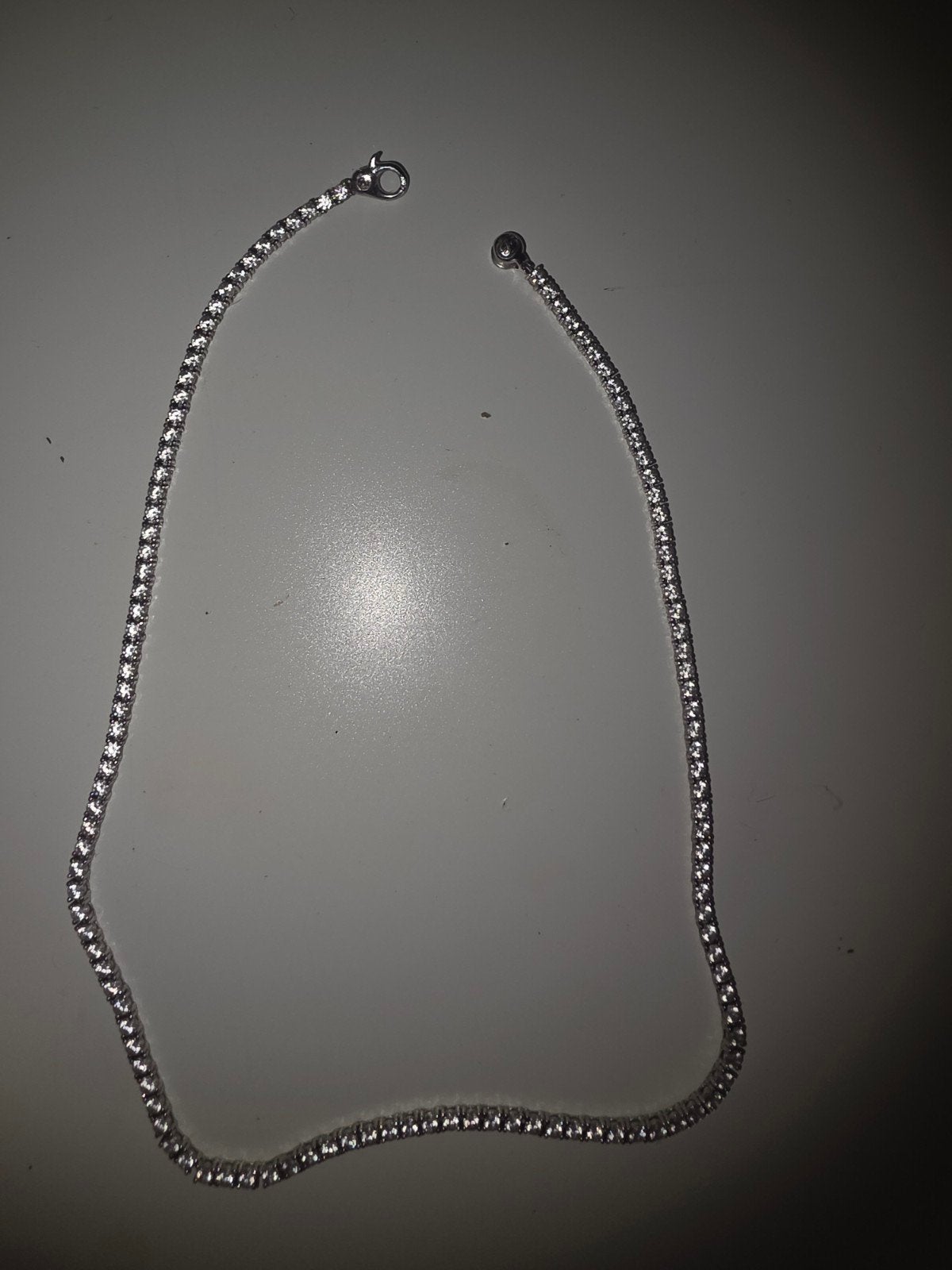 Ti sento Zilveren Tennis Ketting met Zirkonia Steentjes, Sieraden, Tassen en Uiterlijk, Kettingen, Met kristal, Ophalen of Verzenden