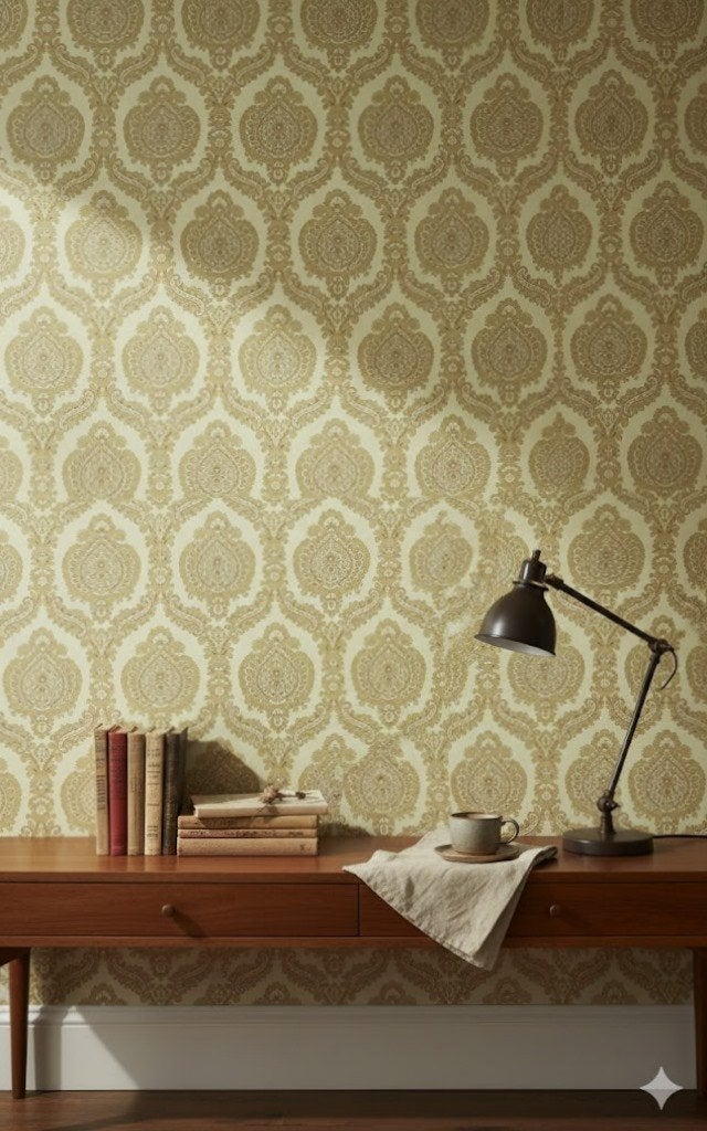 6979 beige lila barok vintage behang zacht klassieke sfeer, Verzenden, Beige