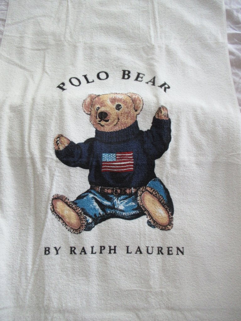 1 RALPH LAUREN STRANDLAKEN - POLO BEAR + KAARTJE, badlaken, Ophalen of Verzenden, Nieuw, Overige kleuren, Handdoek