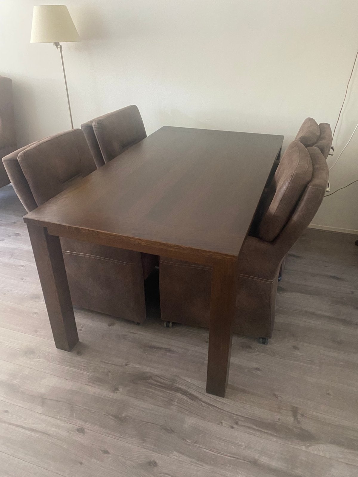 Eettafel 150x90 met 4 hele luxe fijne stoelen, Ophalen, Zo goed als nieuw, 4 tot 6 stoelen