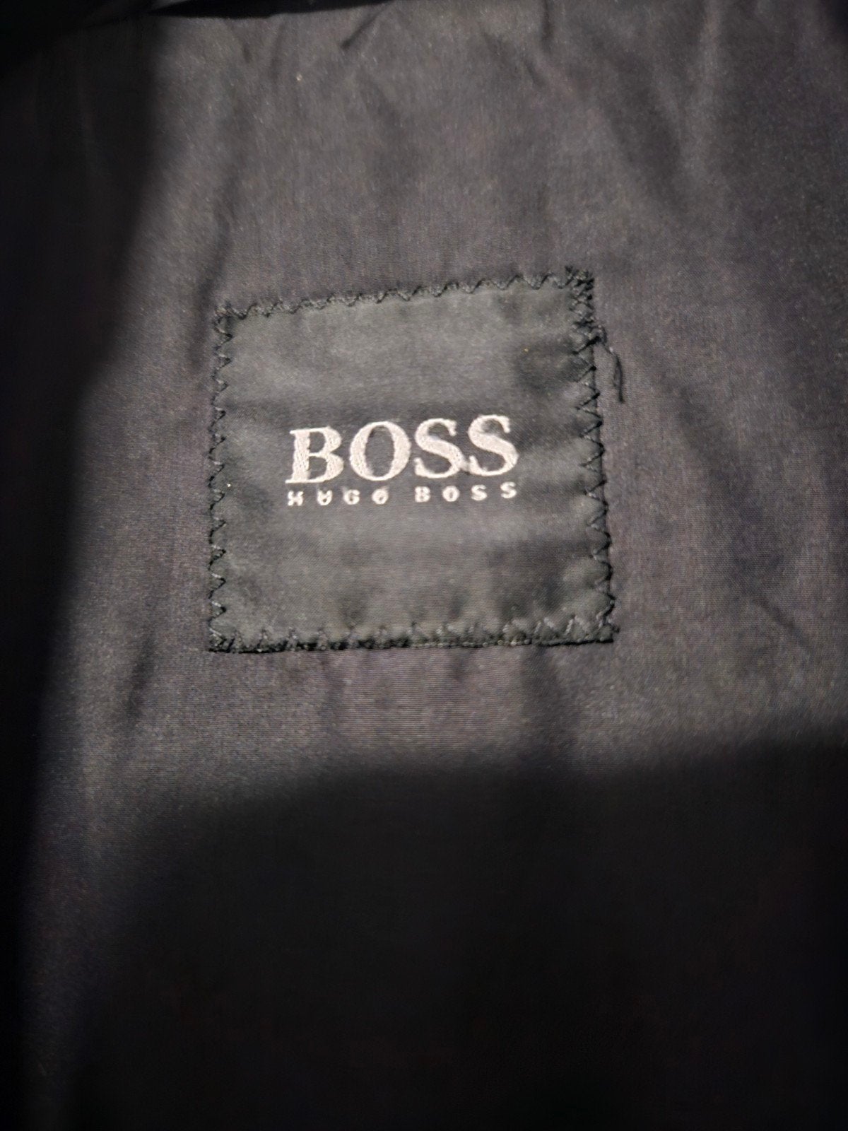 HUGO BOSS mantel, Ophalen, Maat 52/54 (L), Zwart, Zo goed als nieuw