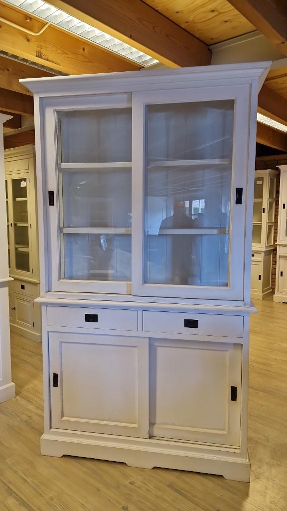 *ACTIE* Mooie Brocante Witte Buffetkast Winkelkast (2616B), Gebruikt, Landelijke Brocante Buffetkast Kleur witte Gratis Bezorging