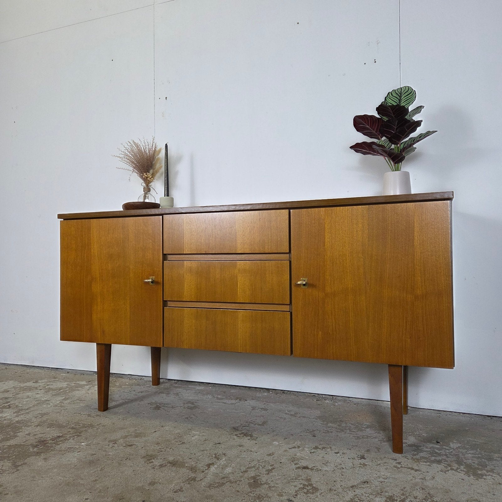 Vintage jaren 60 - 70 sideboard Scandinavisch, tv meubel, Ophalen, Mid century, danish design, tv kastje wandmeubel teak, Gebruikt
