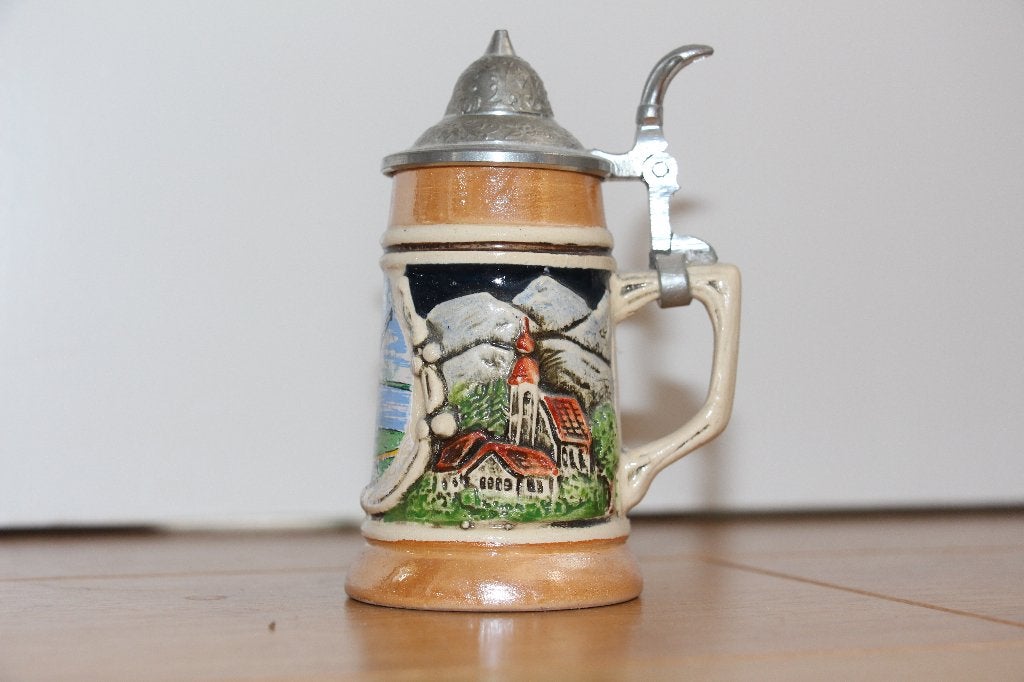 Stenen Duitse bierpul van Andernach am Rhein, Verzamelen, Biermerken, Verzenden, Zo goed als nieuw, Pul(len), Overige merken