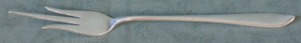 Nr G342: Verzilverde Keltum puntfilet P8 prikvork (cakevork), Antiek en Kunst, Ophalen of Verzenden