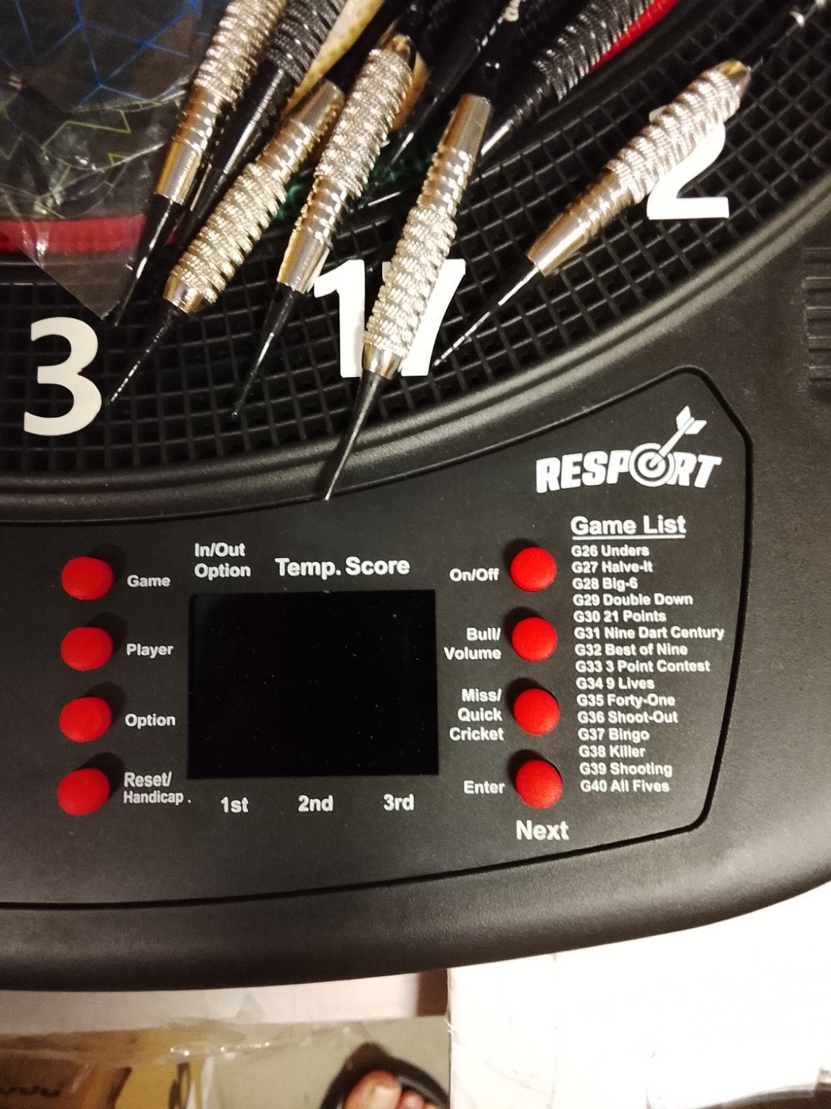 Resport Elektronisch Dartbord - Zo goed als nieuw, Dartbord met pijlen, Resport, Onbekend, Soft tip