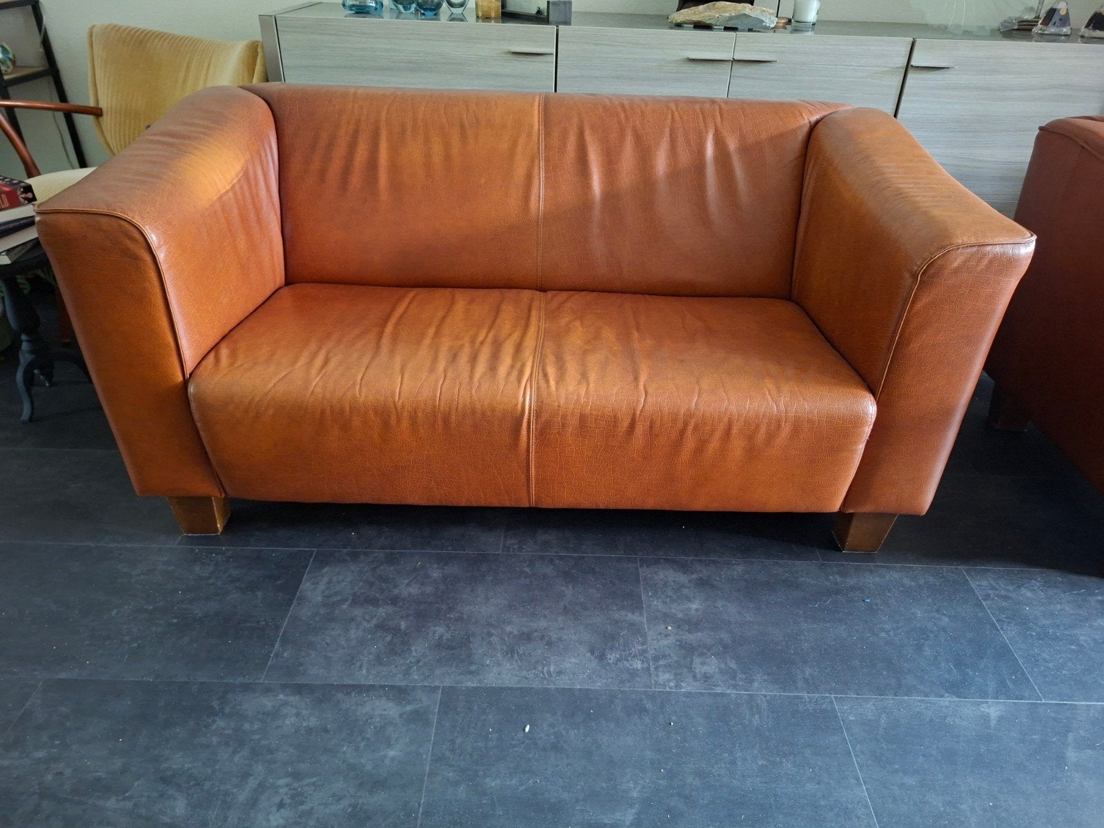 Comfortabel leren bankstel. 2 en 2,5 zits; merk Montel, Huis en Inrichting, Ophalen, Gebruikt, Overige maten, 150 tot 200 cm
