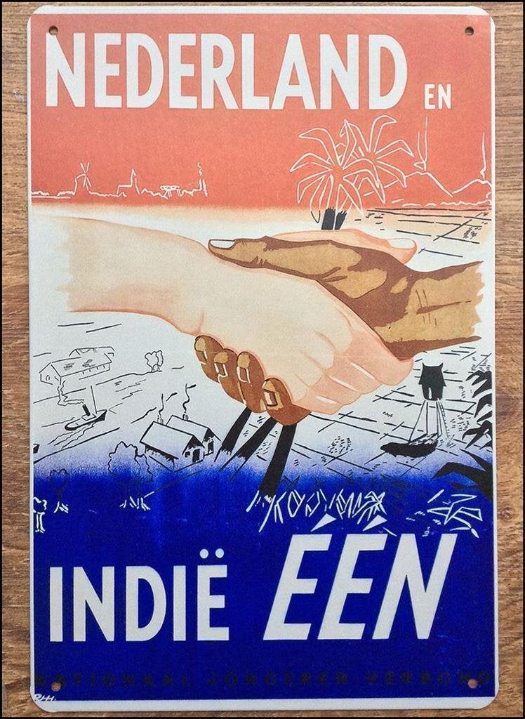 Nederlands Indie knil Propaganda Metalen Plaat indonesie, Verzamelen, Militaria | Tweede Wereldoorlog, Verzenden, Nederland, Embleem of Badge